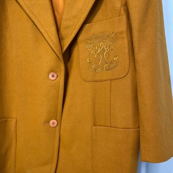 VTG Linda Allard Ellen Tracy Wool Blend Blazer Sz 14 Crest Old Money Career Work - Picture 4 of 11